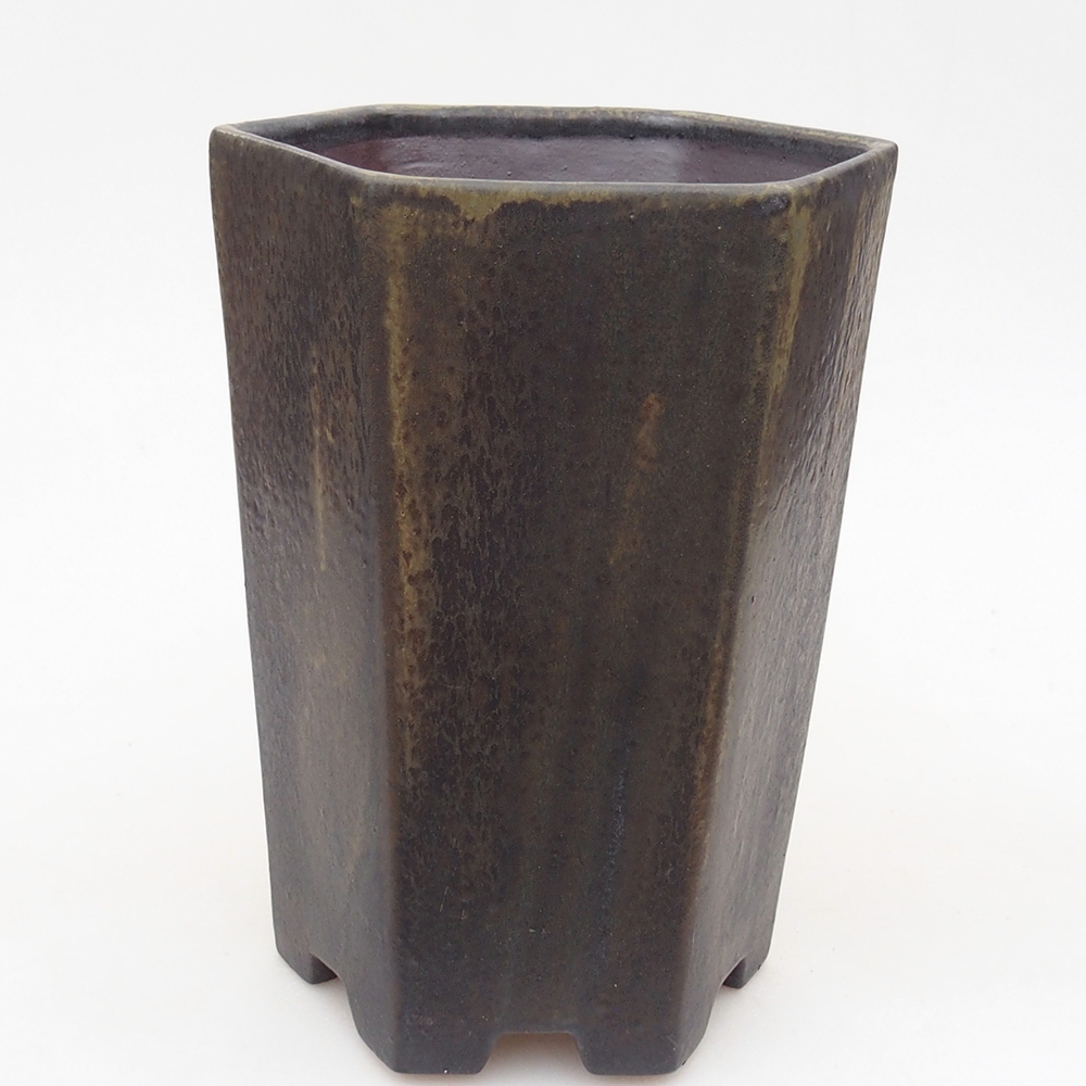 kerámia bonsai tál 13 x 11,5 x 17 cm, zöld-szürke