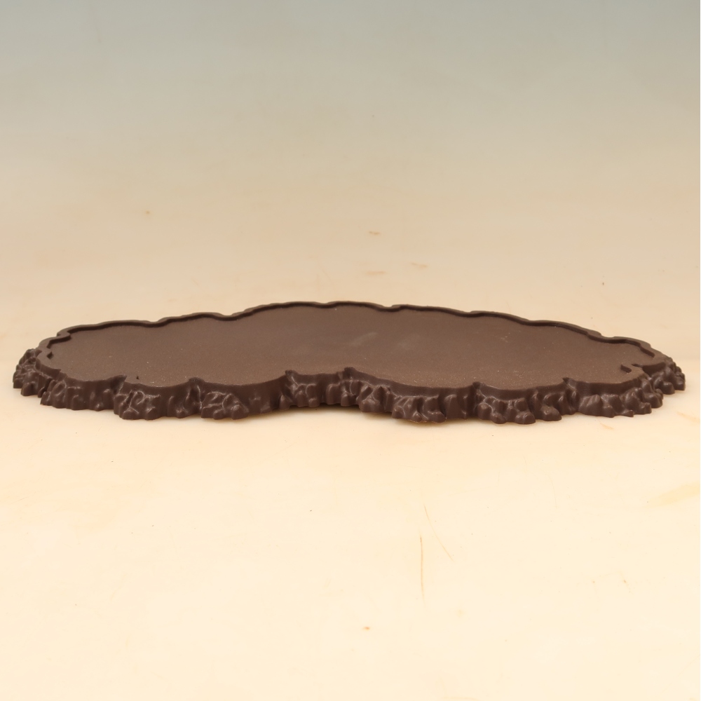Műanyag bonsai-tartó, 33 x 19 x 1,5 cm, barna színű
