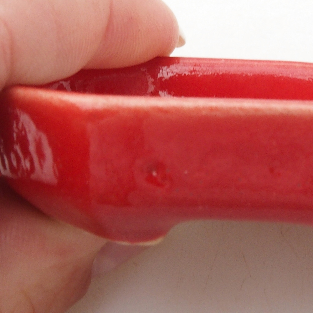 Mini bonsai tál 5,5 x 4 x 1,5 cm, piros színben