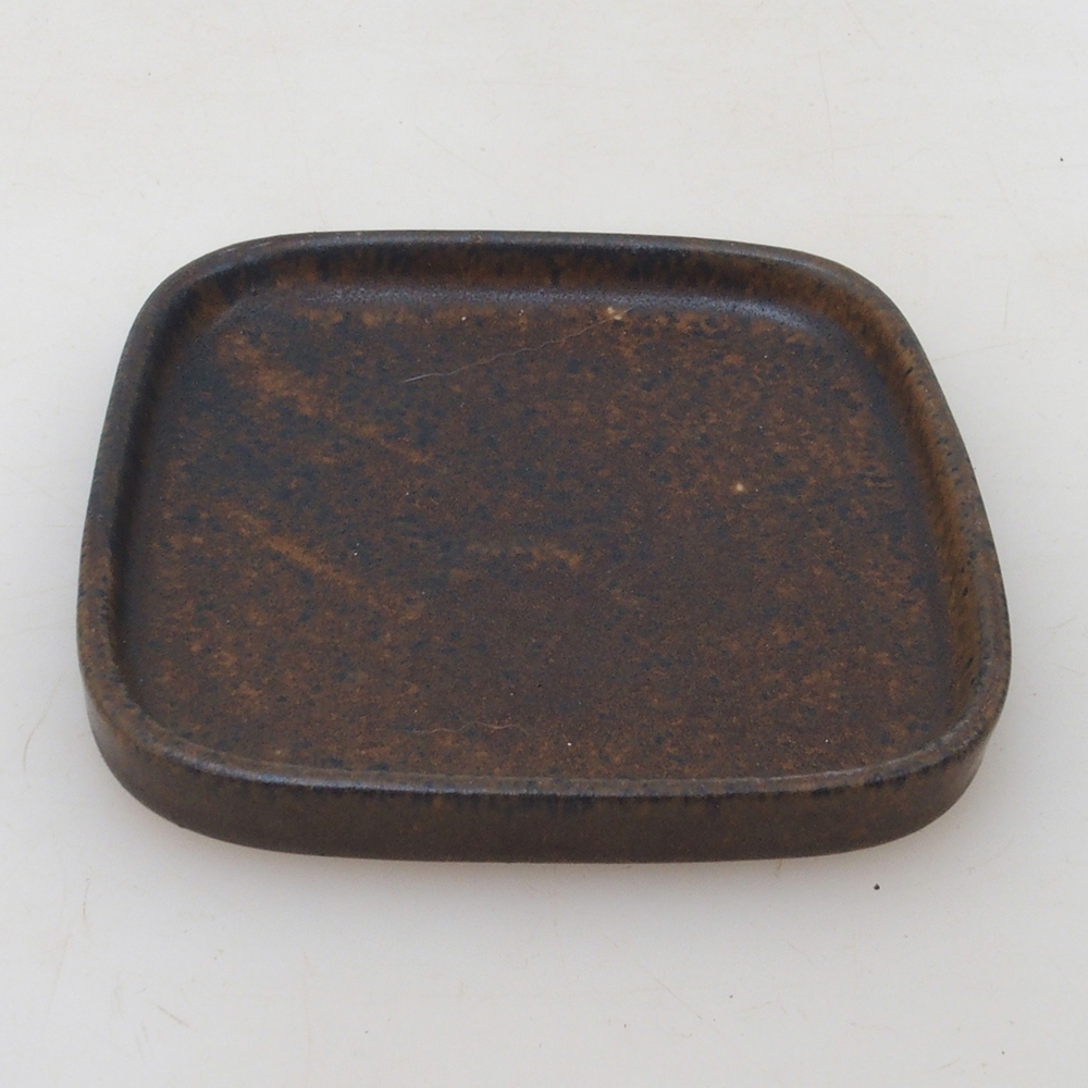 Bonsai csészealj négyzet alakú 9 x 9 x 1 cm - barna