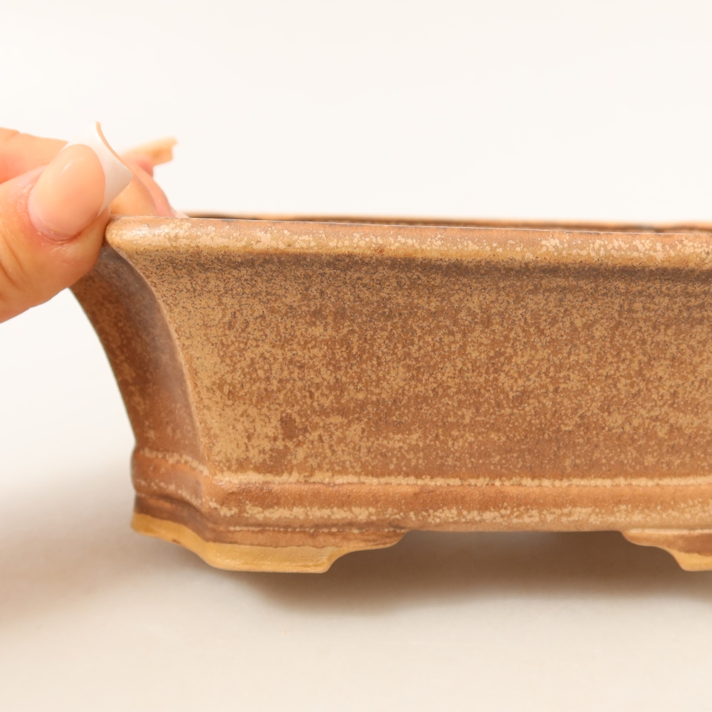 Kerámia bonsai tál, 18 x 15 x 6 cm, rózsaszín
