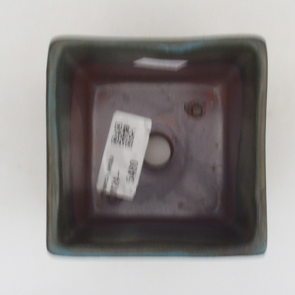 kerámia bonsai tál 8,5 x 8,5 x 8,5 x 8,5 cm, kék színben