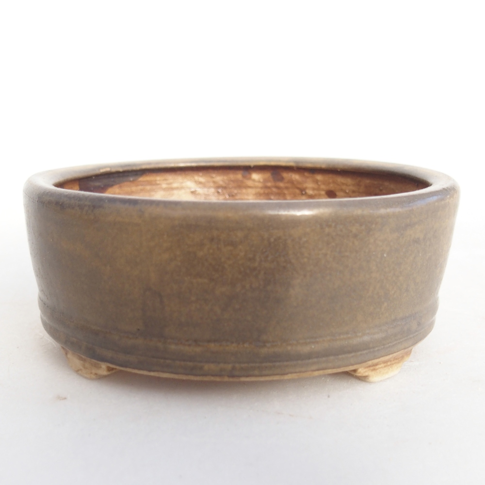 kerámia bonsai tál 9 x 9 x 3,5 cm, barna