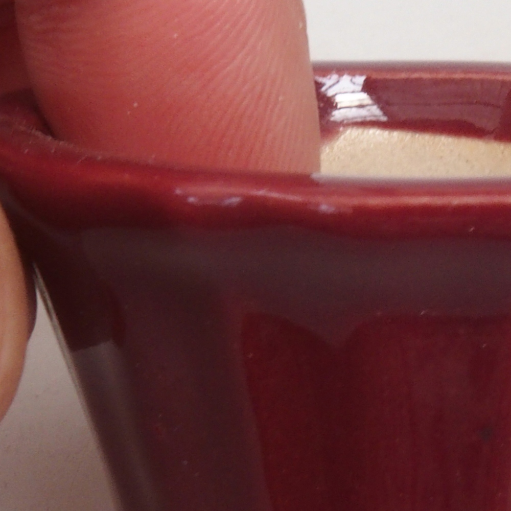 Mini bonsai tál 5 x 5 x 2,5 cm, bordó színben