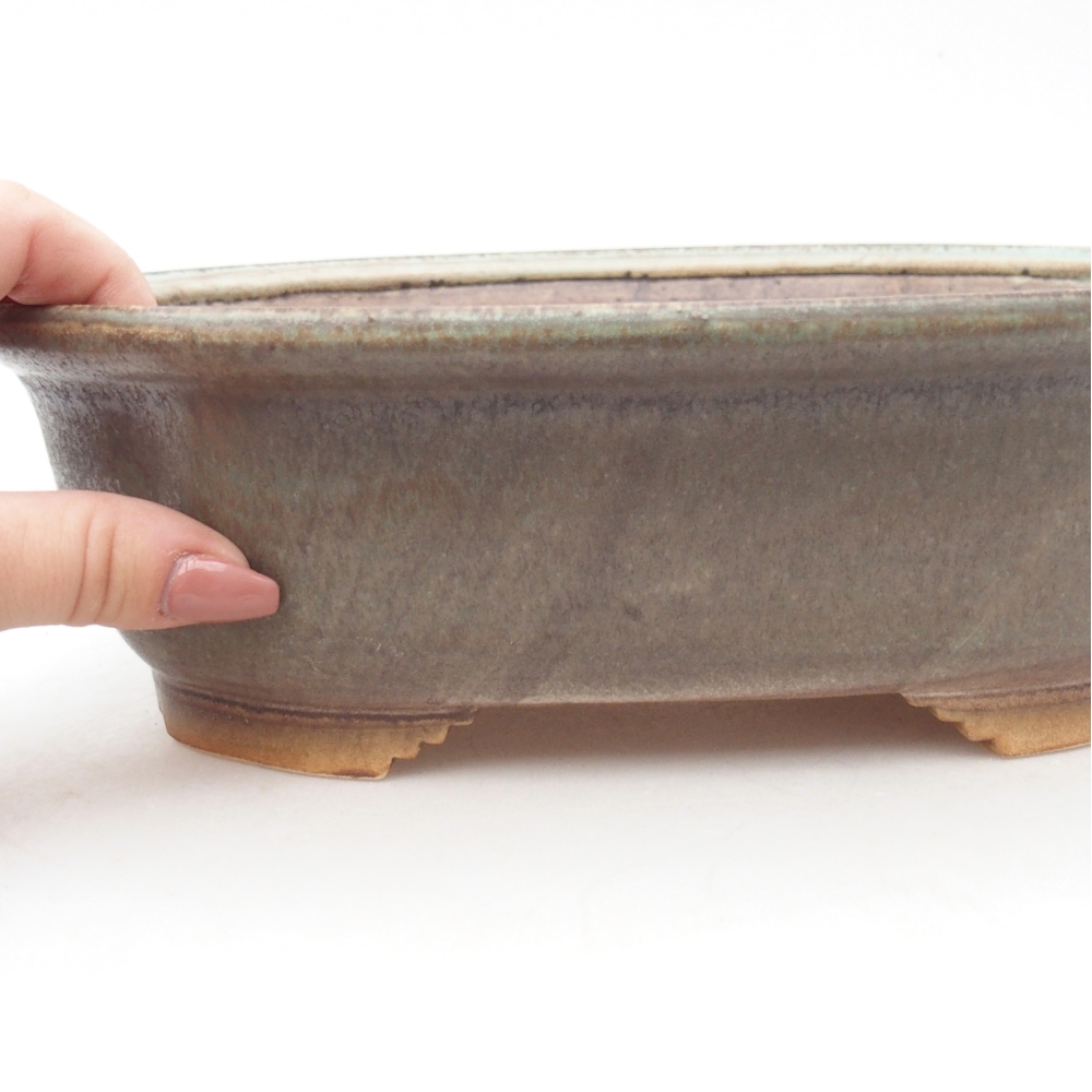 kerámia bonsai tál 25 x 21,5 x 7,5 cm, zöld