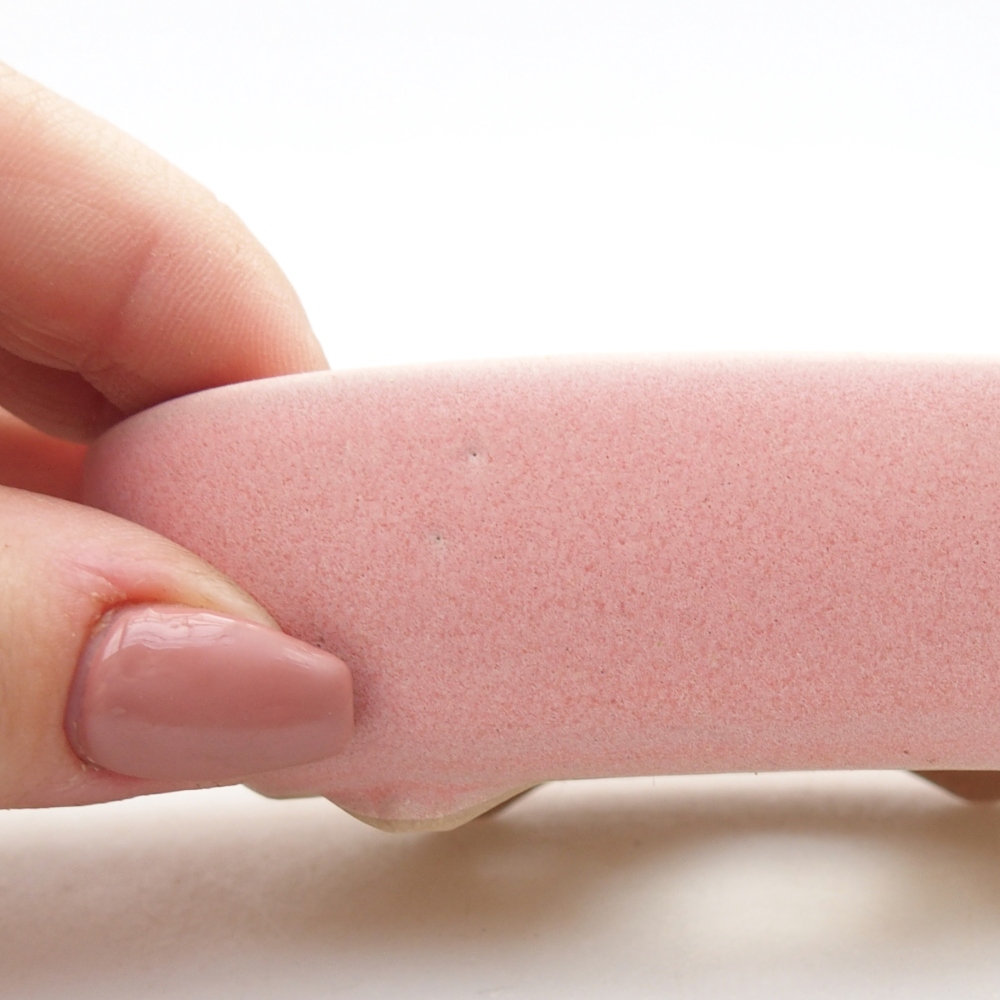 kerámia bonsai tál 9 x 6,5 x 2,5 cm, rózsaszínű