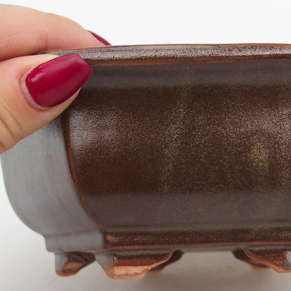 kerámia bonsai tál 17 x 15 x 6 cm, barna