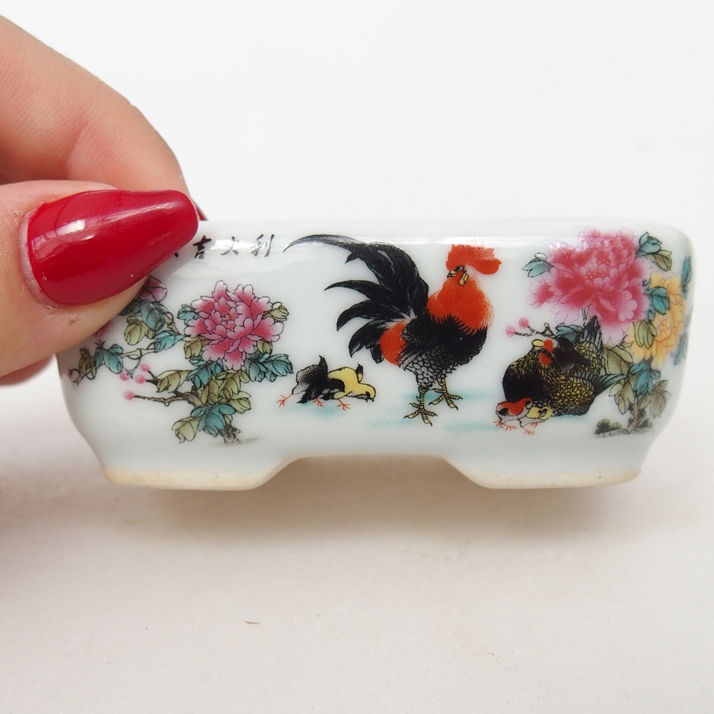 Mini bonsai tál 8 x 6 x 3 cm, fehér