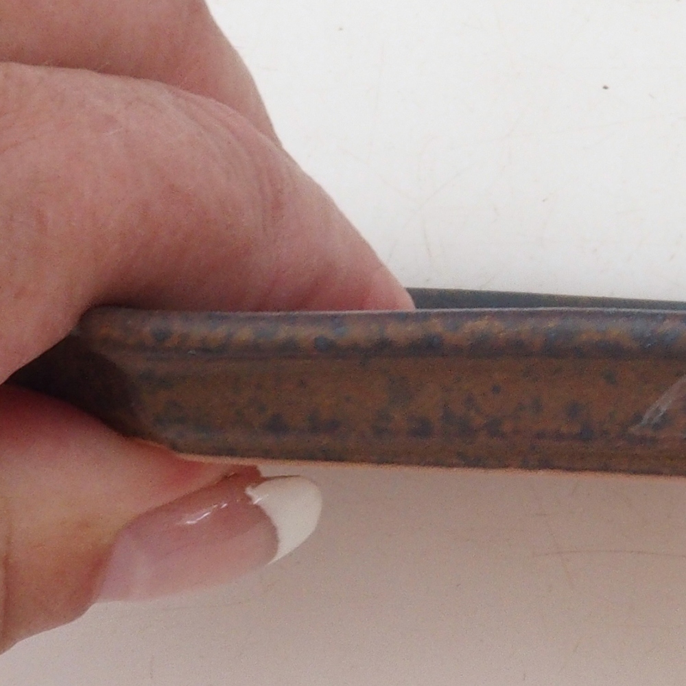 Kerámia tál H01 - 11,5 x 8 x 0,5 cm - barna