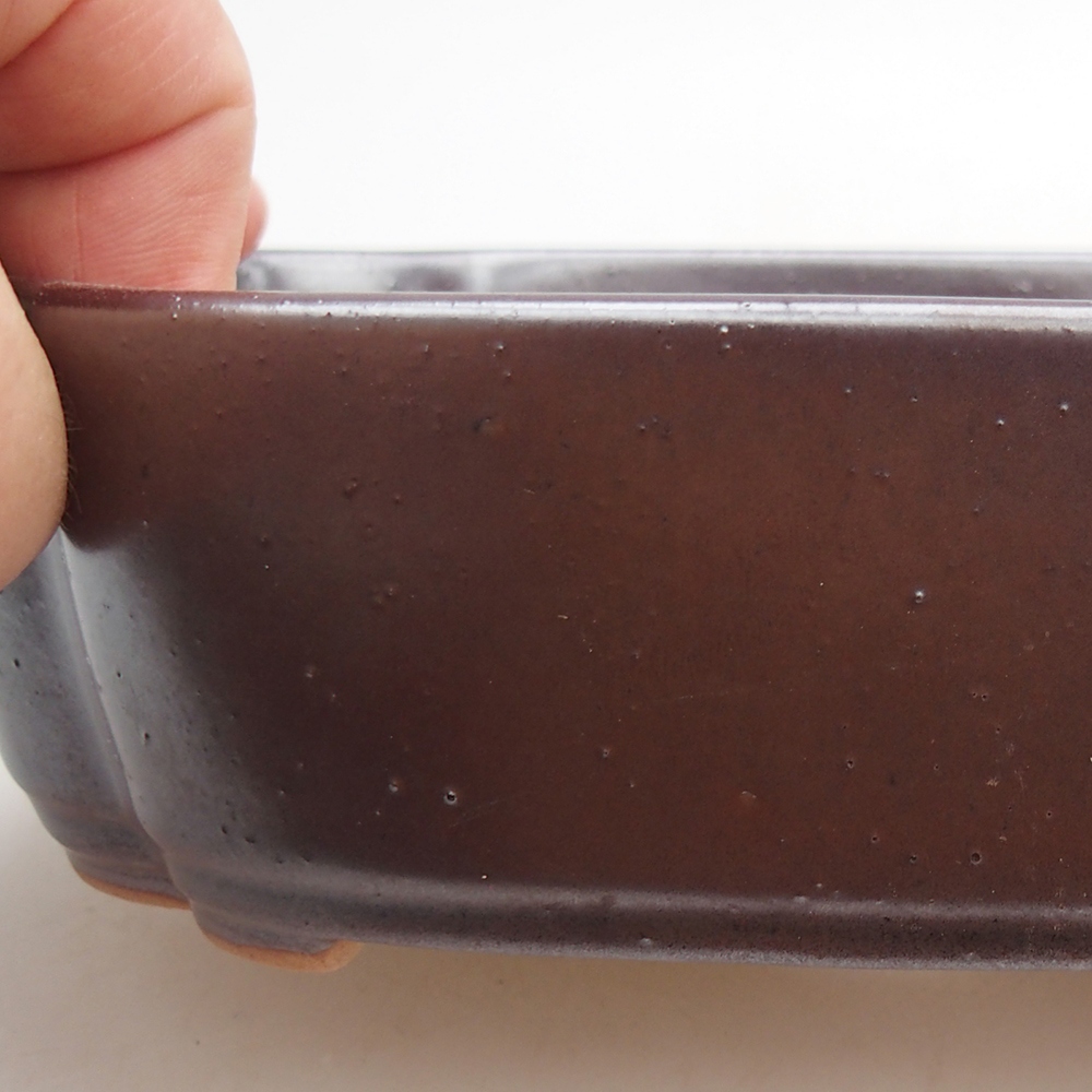 kerámia bonsai tál 18 x 13 x 5 cm, barna