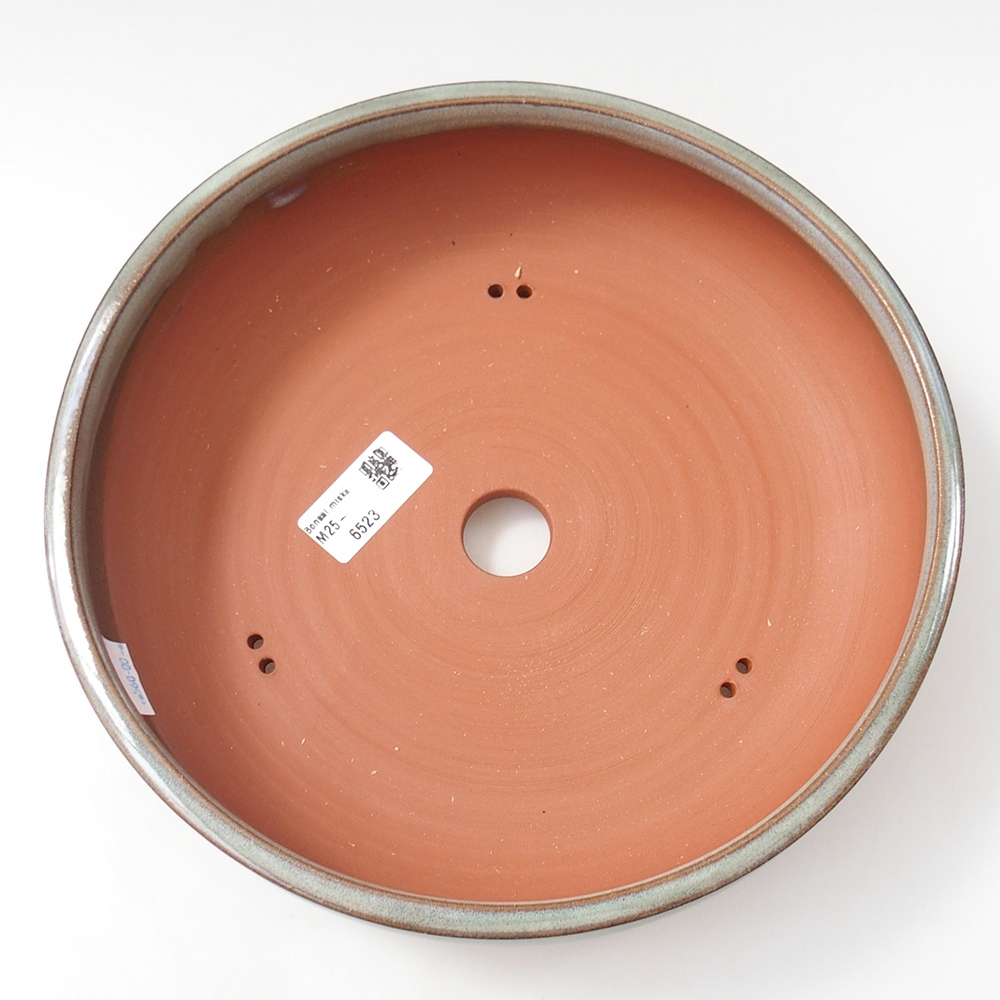 Kerámia bonsai tál 24,5 x 24,5 x 6,5 cm, zöld