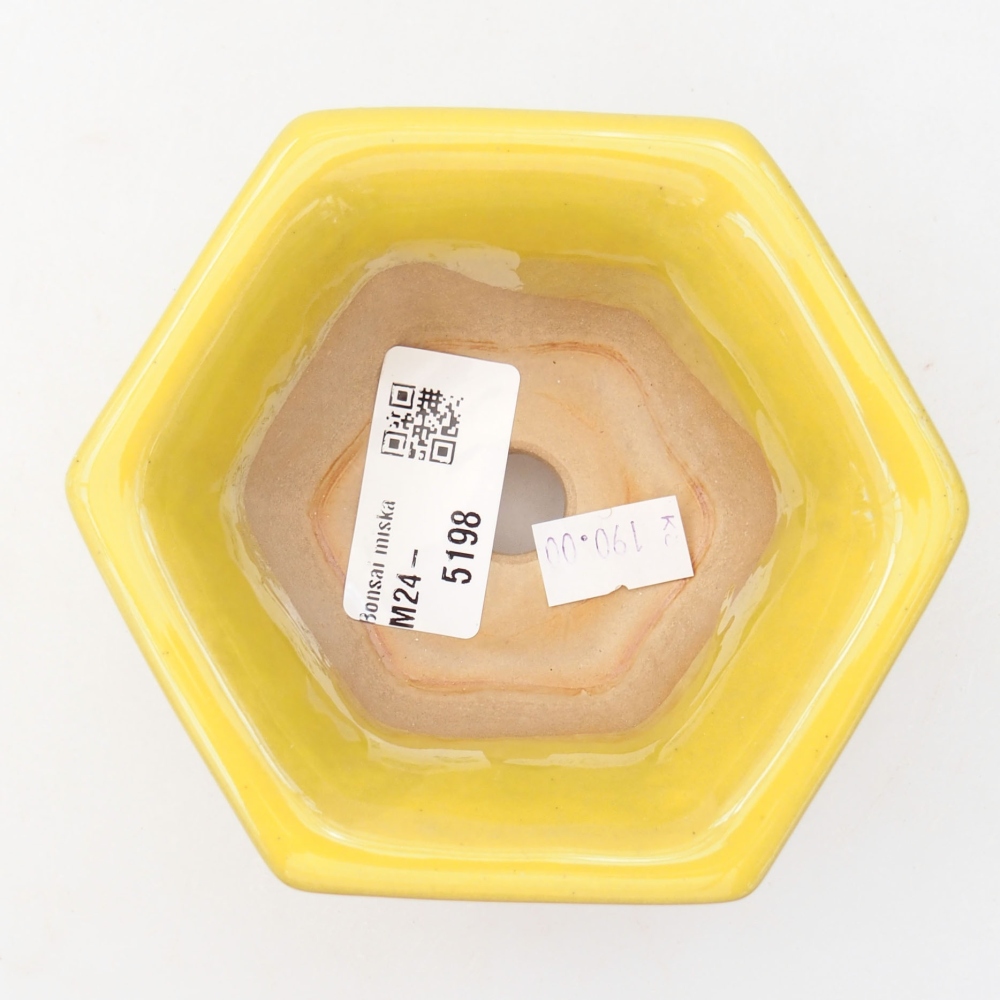 bonsai kerámia tál 10,5 x 9,5 x 5,5 cm, sárga