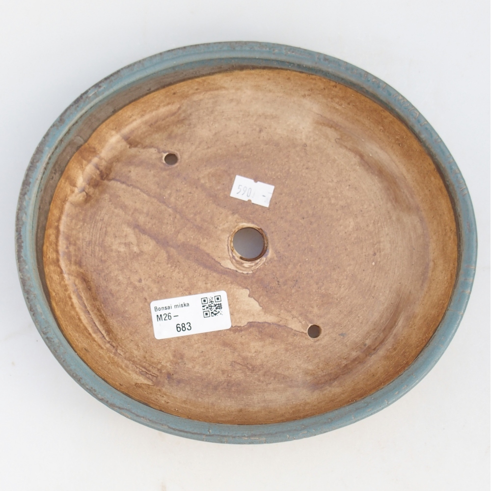 kerámia bonsai tál 23 x 20 x 4,5 cm, kék színben