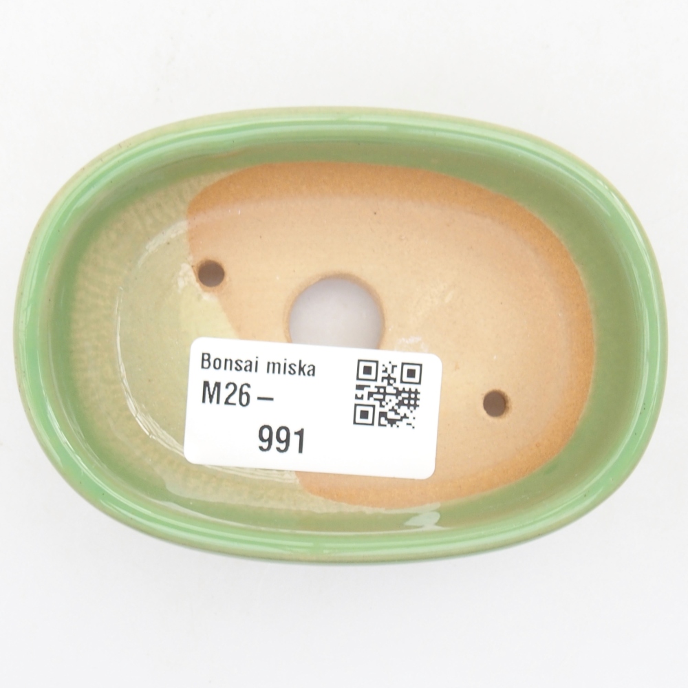 kerámia bonsai tál 9 x 6,5 x 3 cm, zöld