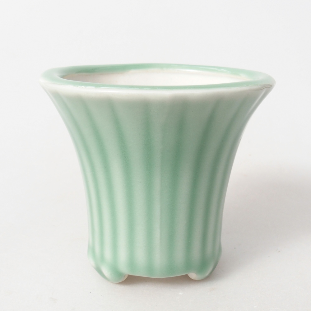 kerámia bonsai tál 9 x 9 x 8 cm, zöld