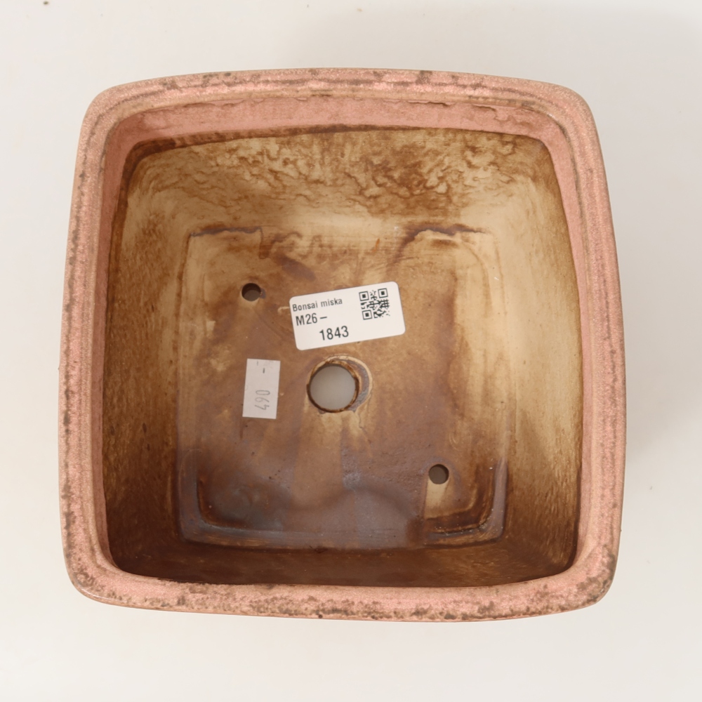 Kerámia bonsai-tál 16 x 16 x 10 cm, rózsaszín