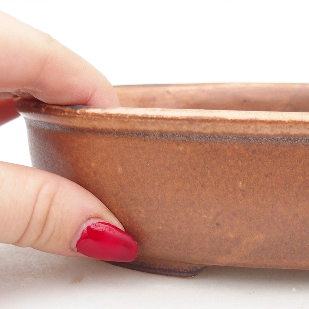 kerámia bonsai tál 19 x 14 x 5 cm, barna