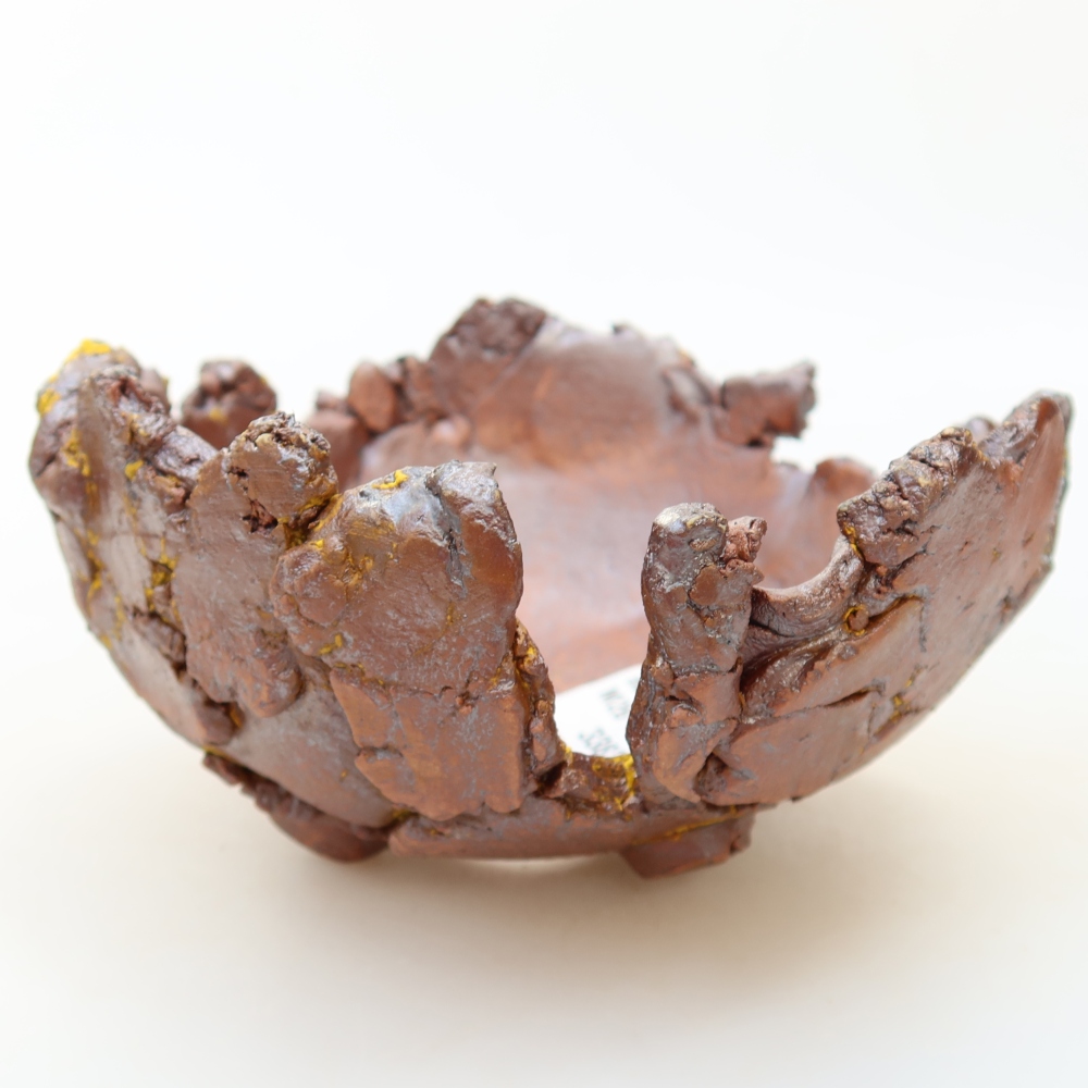 Kerámia héj, 14 x 14 x 8,5 cm, sárga színű