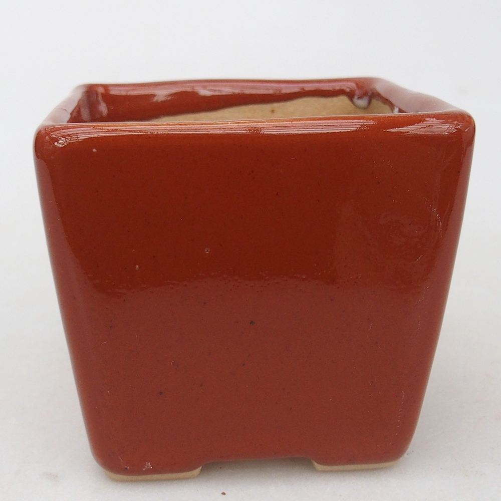 kerámia bonsai tál 7,5 x 7,5 x 7 cm, barna
