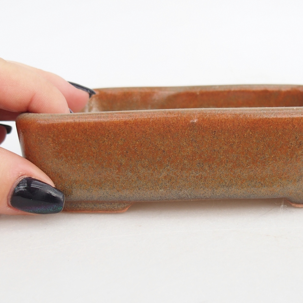 kerámia bonsai tál 12,5 x 9,5 x 3,5 cm, barna