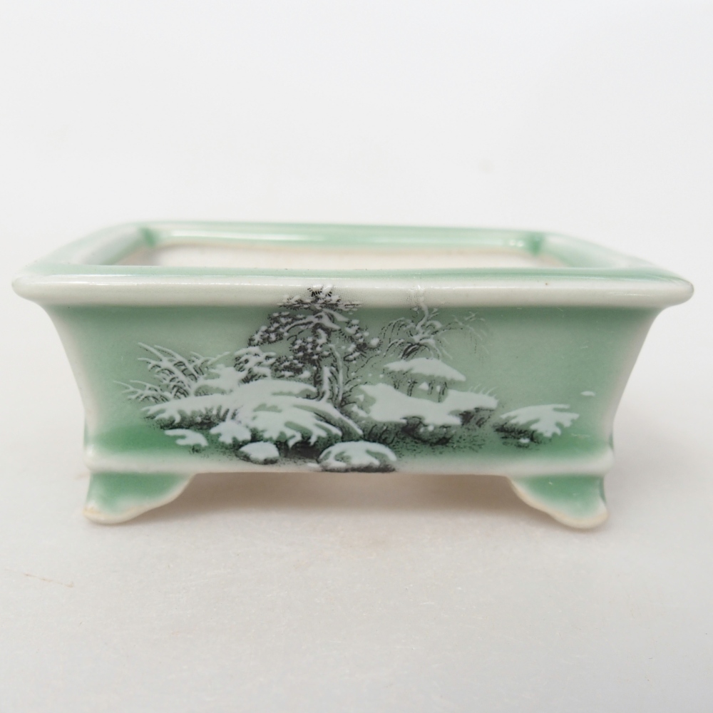 Mini bonsai tál 8 x 6 x 3 cm, zöld