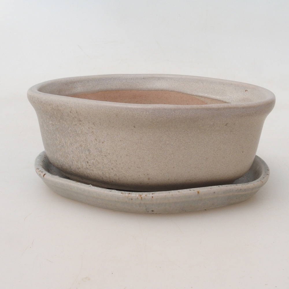 Bonsai tál + csészealj H05 - 11 x 8 x 4 cm.