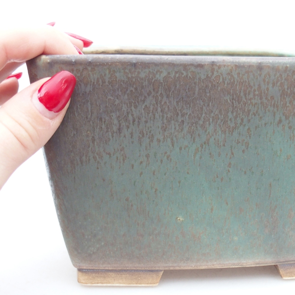 kerámia bonsai tál 16 x 16 x 10 cm, zöld