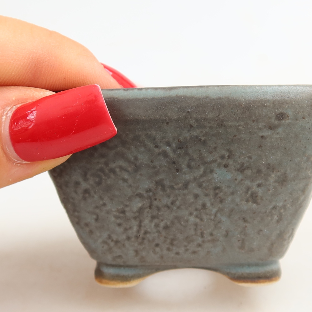 Kerámia bonsai-tál 6 x 6 x 4 cm, kék színű
