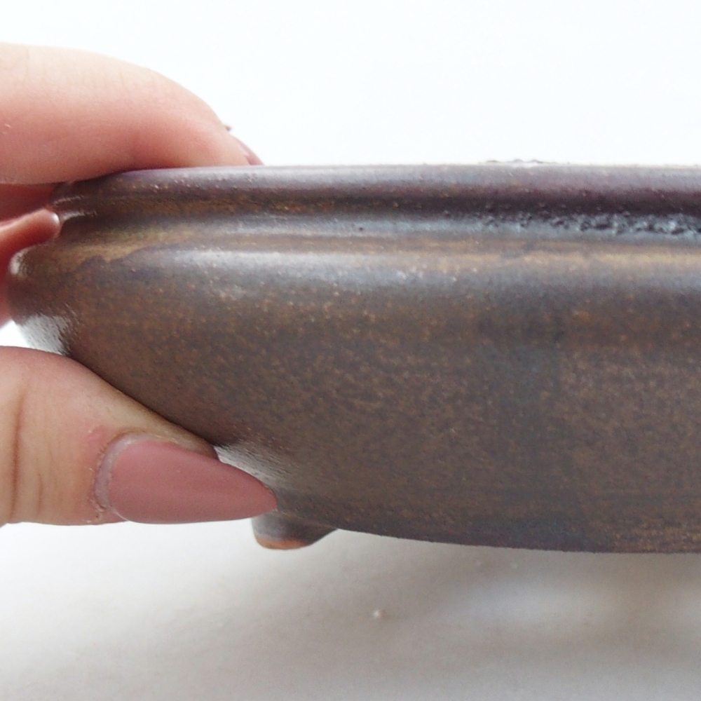 kerámia bonsai tál 15 x 15 x 5 cm, barna