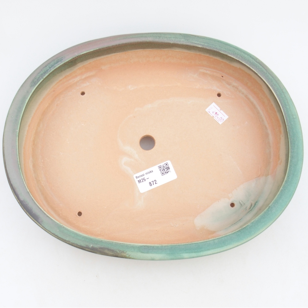 kerámia bonsai tál 26,5 x 21 x 5 cm, zöld