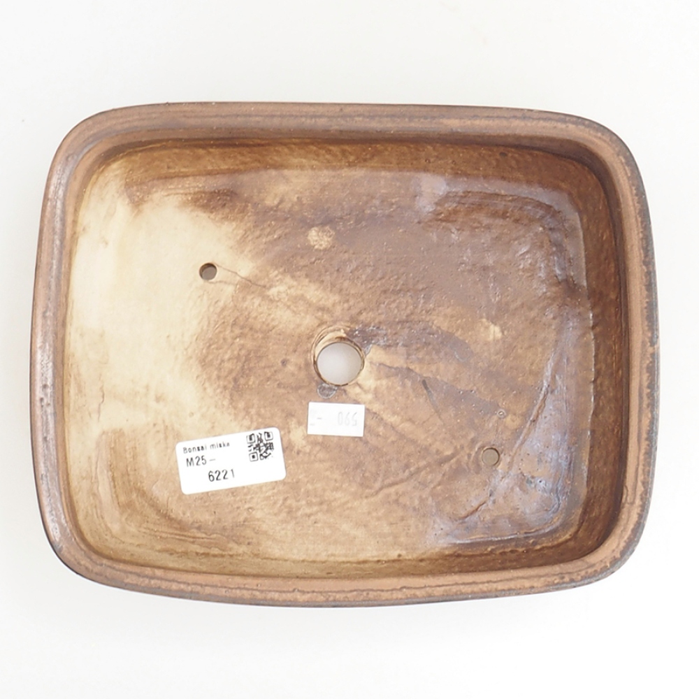 Kerámia bonsai tál 21,5 x 17,5 x 5,5 cm, barna