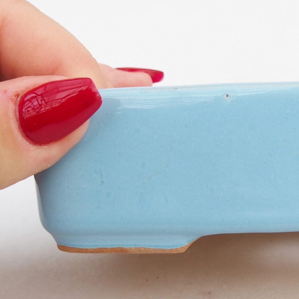 kerámia bonsai tál 12,5 x 9,5 x 3,5 cm, kék színben