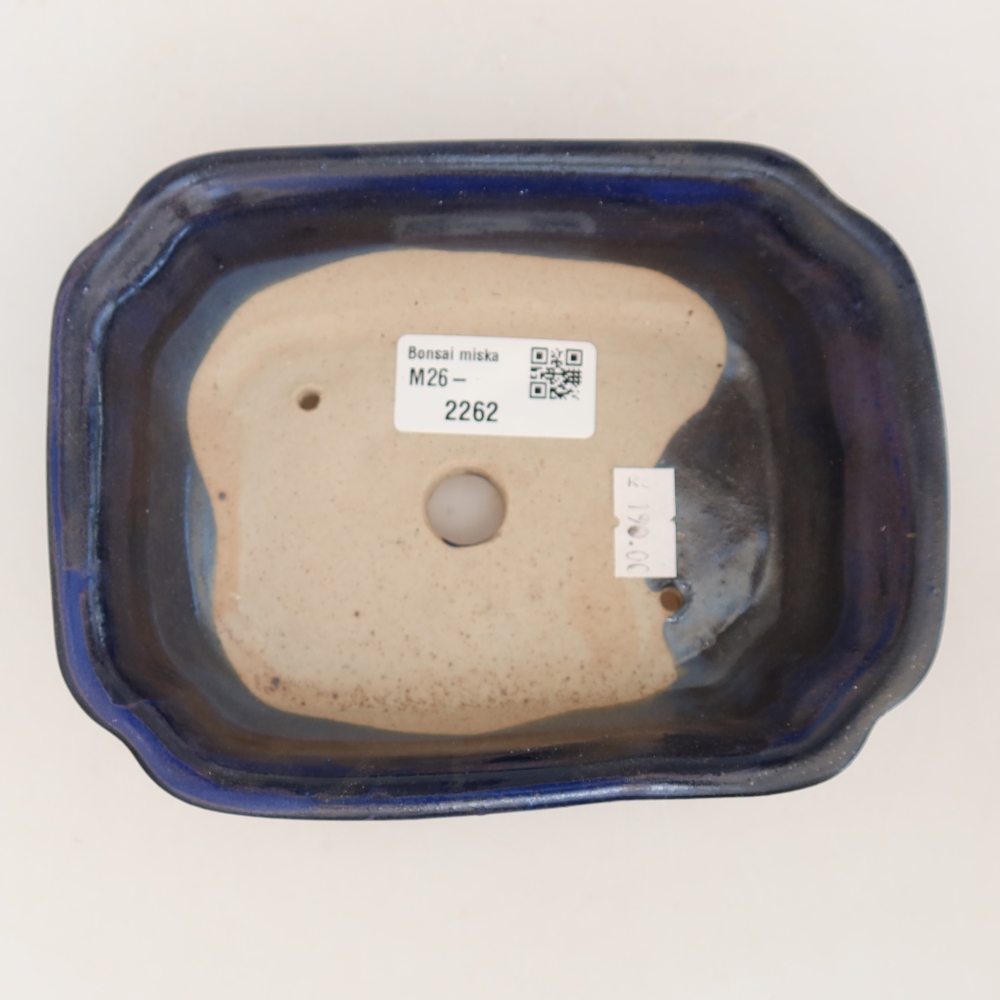 kerámia bonsai tál 15,5 x 12 x 4,5 cm, kék színben