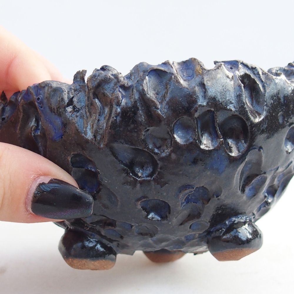 Kerámia kagyló 10 x 9 x 7 cm , kék színű