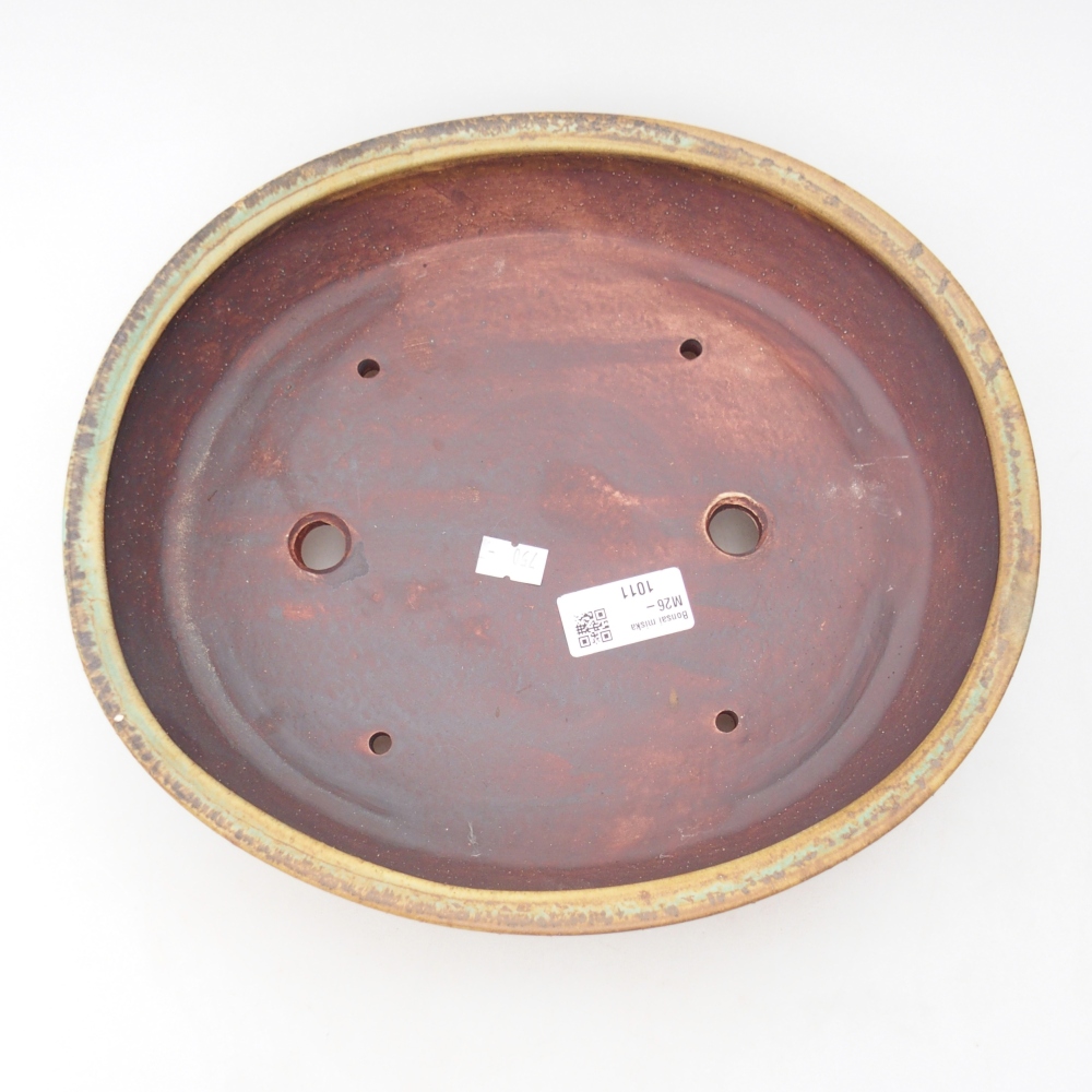 kerámia bonsai tál 28 x 24,5 x 6 cm, zöld