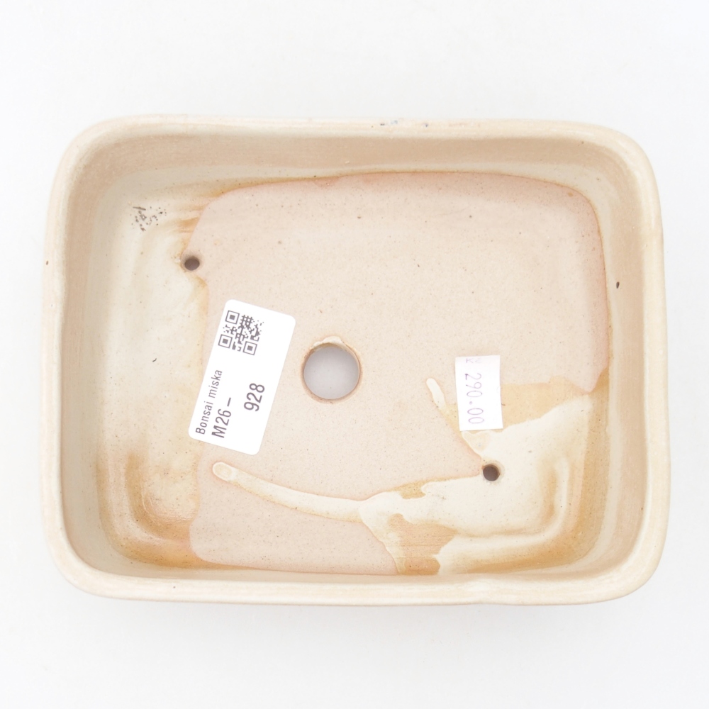 kerámia bonsai tál 15 x 12 x 4,5 cm, bézs színben