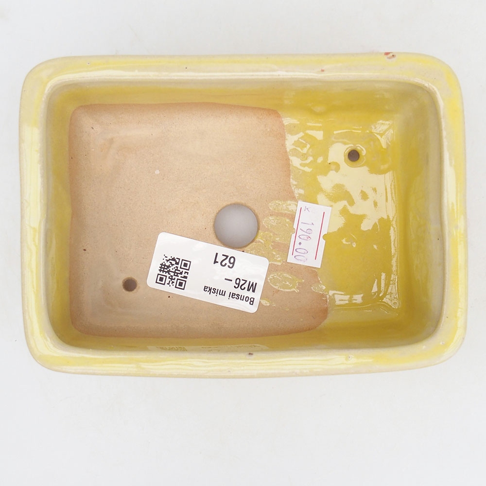 kerámia bonsai tál 13,5 x 10 x 4,5 cm, sárga