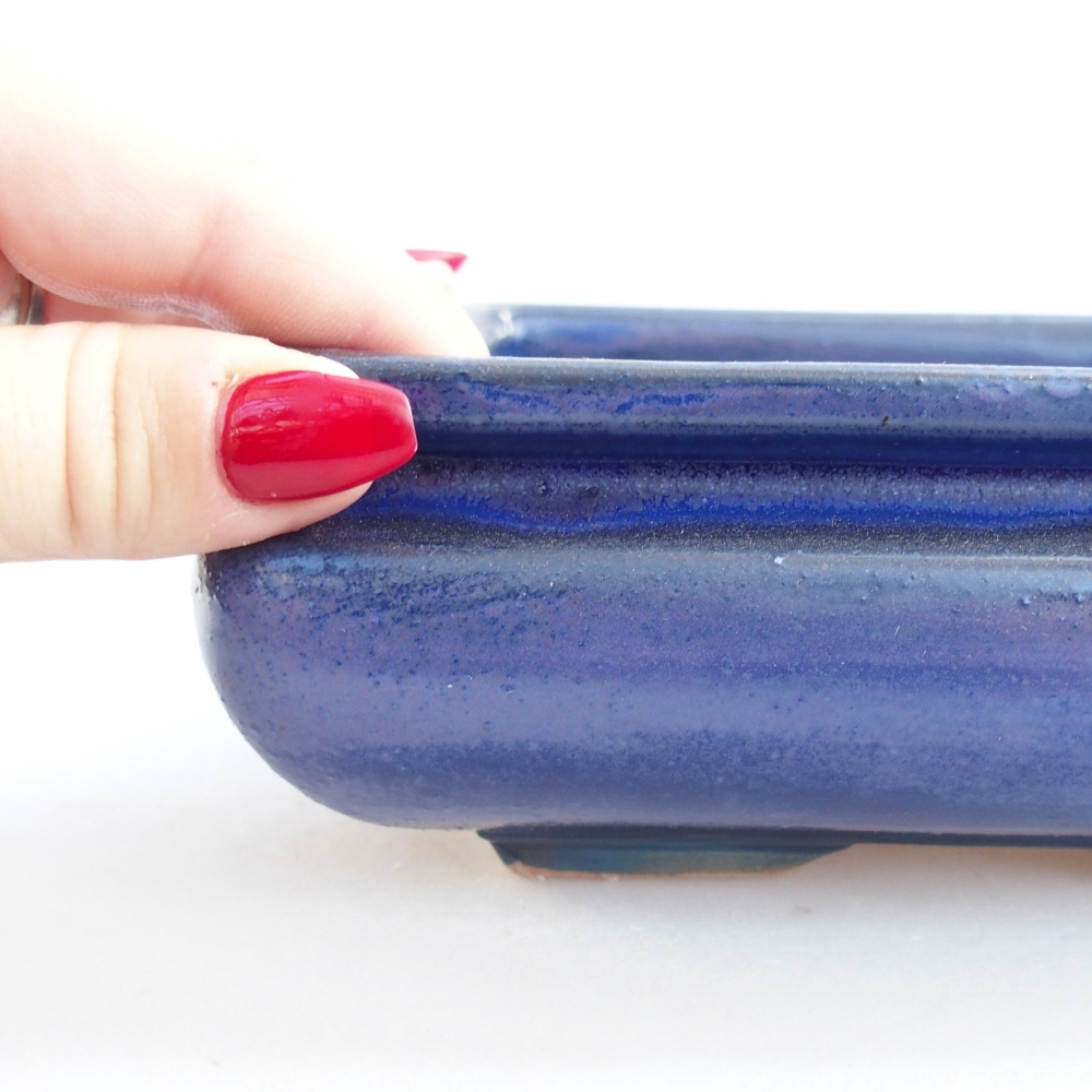 kerámia bonsai tál 15,5 x 15,5 x 6 cm, kék színben