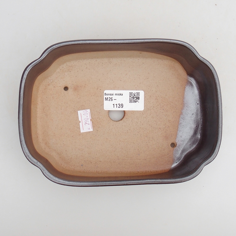kerámia bonsai tál 18 x 13 x 5 cm, barna