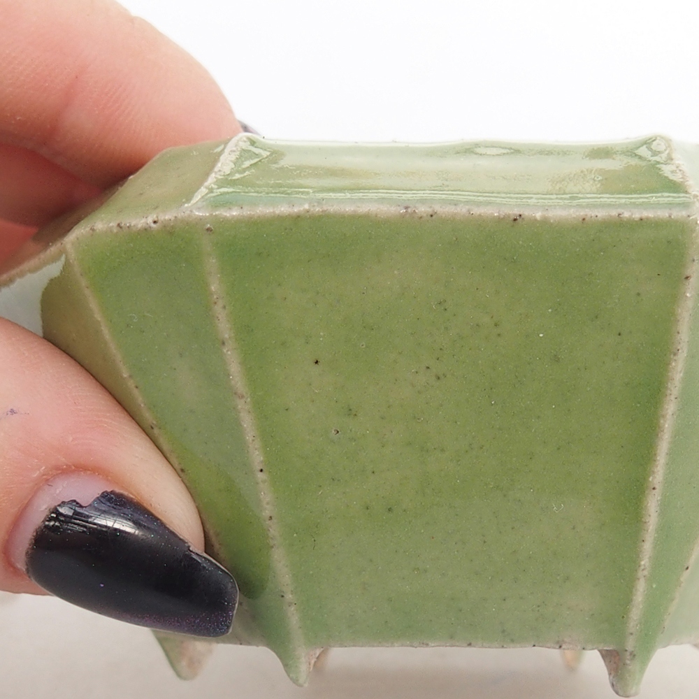 kerámia bonsai tál 8,5 x 8 x 4 cm, zöld