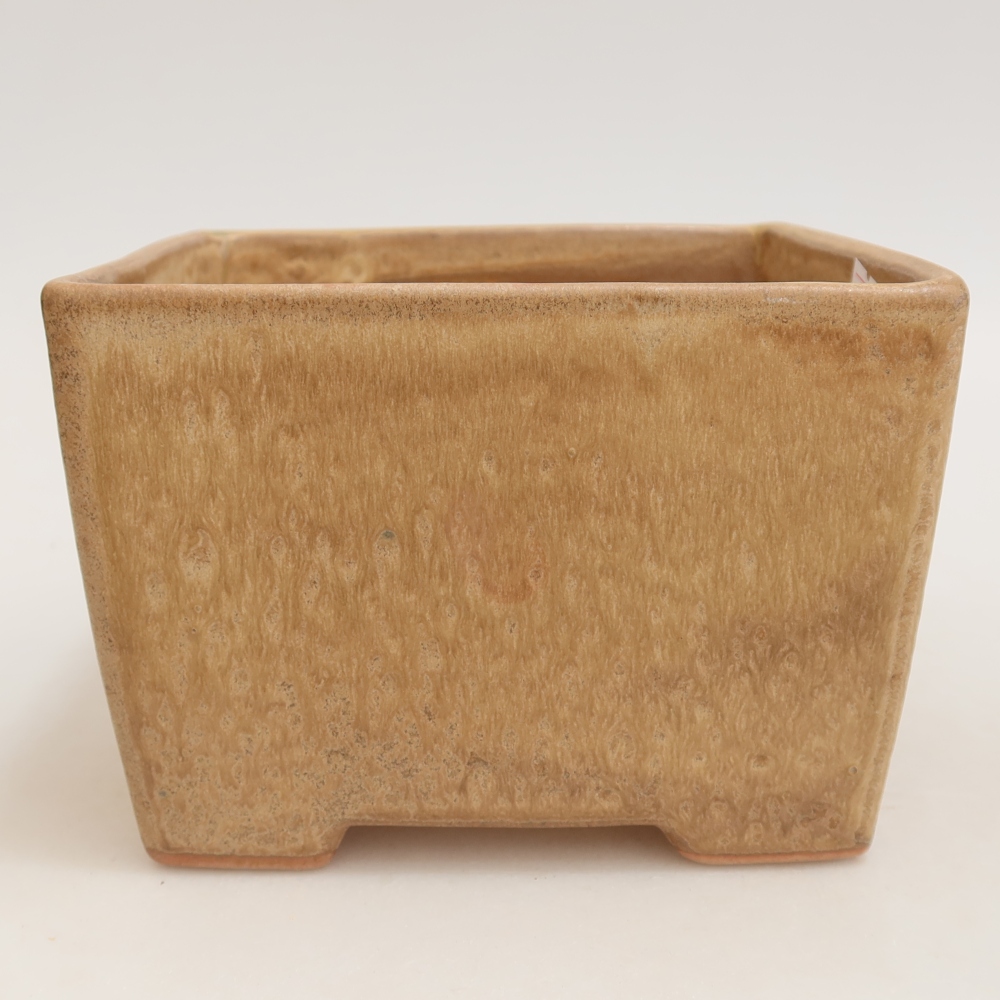 Kerámia bonsai tál, 15 x 15 x 10,5 cm, bézs színű