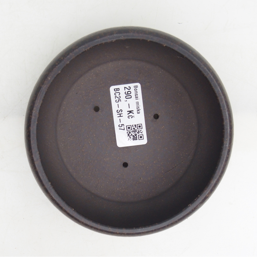 kerámia bonsai tál 12 x 12 x 5 cm, színe barnás okkersárga