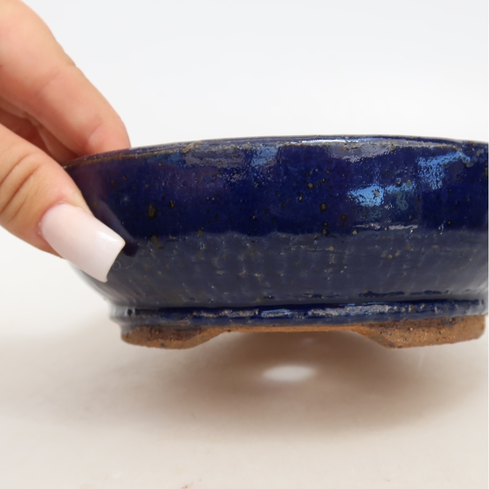 Kerámia bonsai-tál, 14,5 x 14,5 x 4,5 cm, kék színű