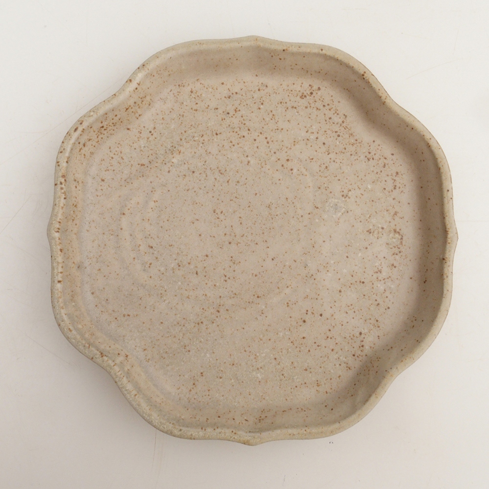 Kerámia tál H06 - 14 x 14 x 1,5 cm - bézs színű