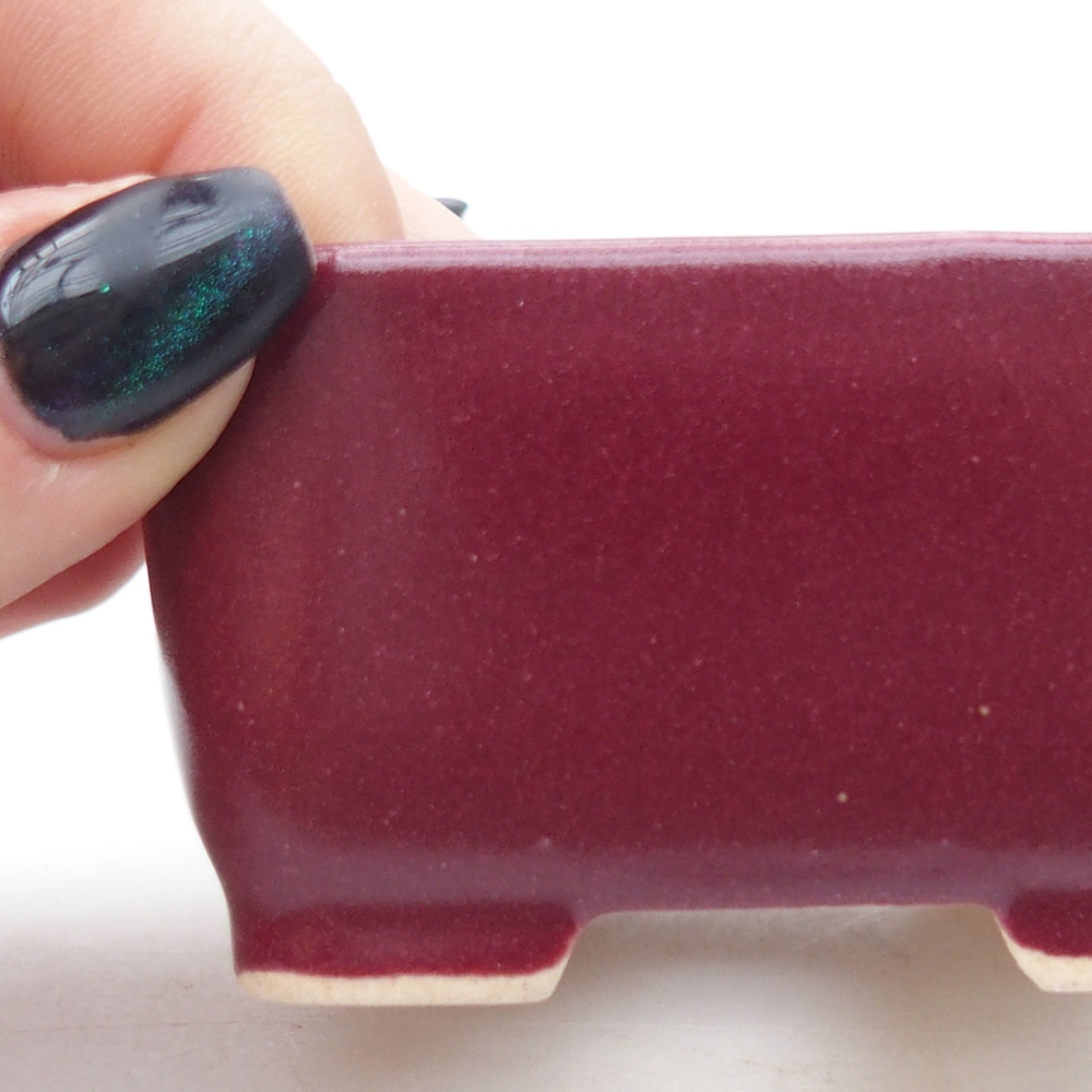 Mini bonsai tál 7 x 7 x 4 cm, bordó színű