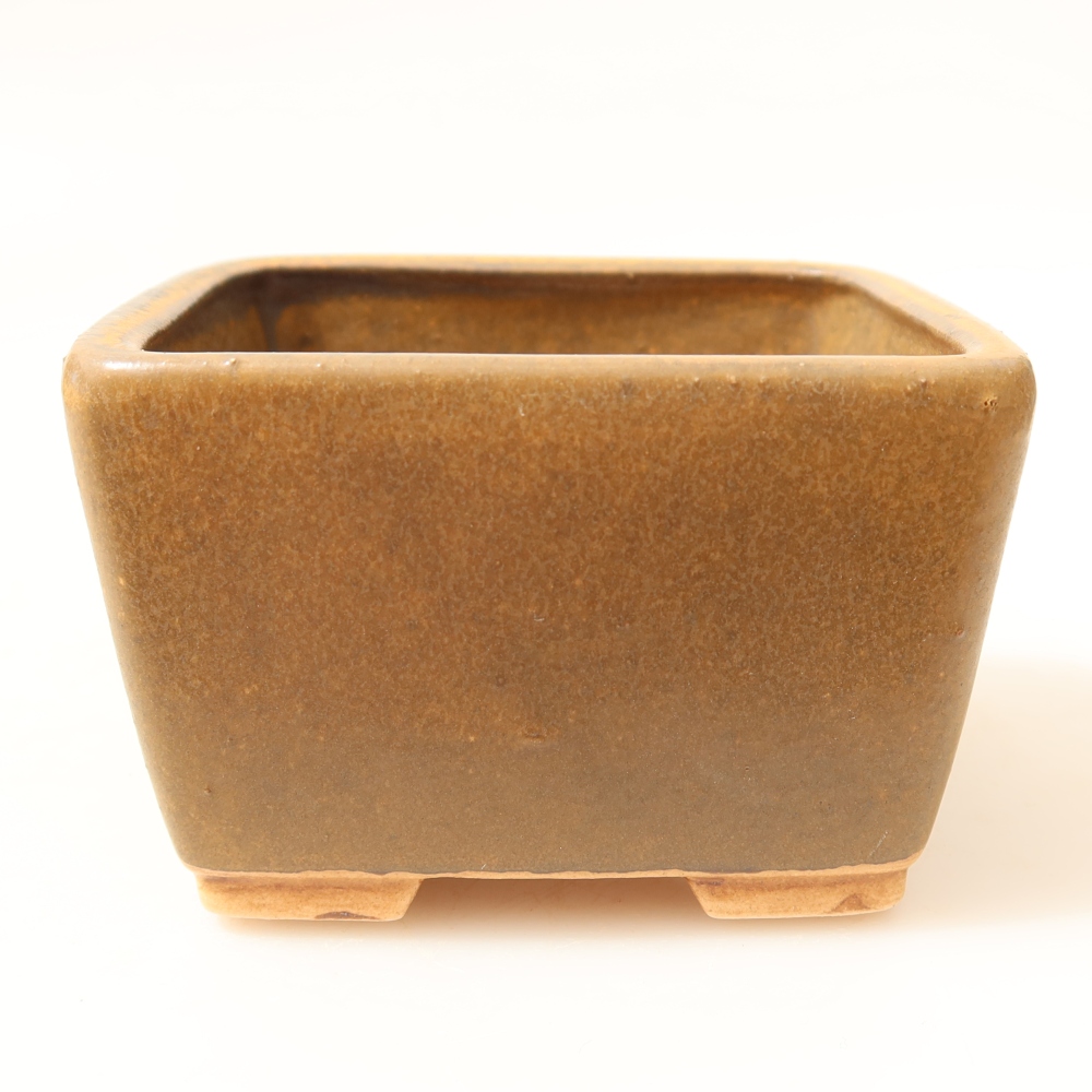 kerámia bonsai tál 8,5 x 8,5 x 5,5 cm, barna