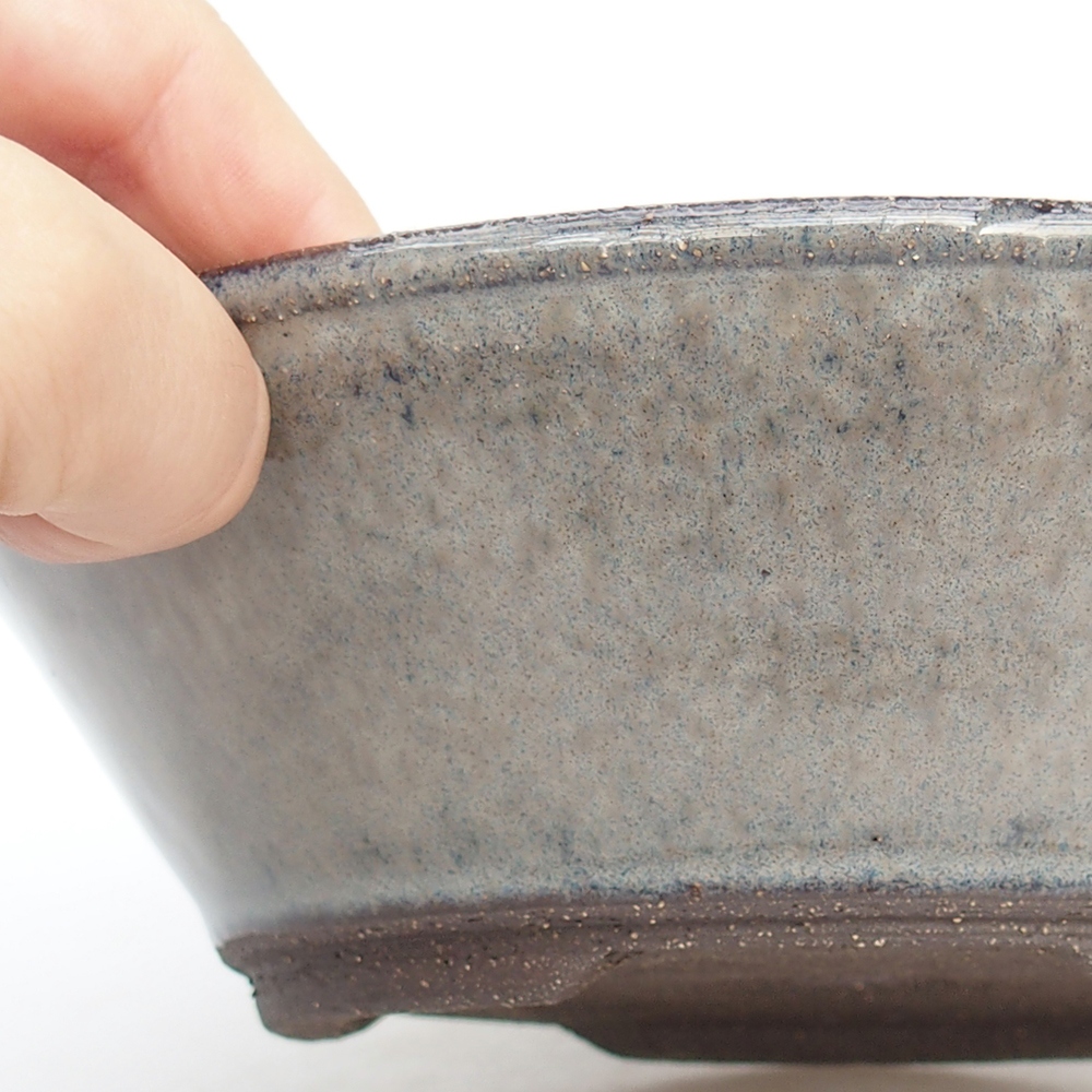 kerámia bonsai tál 19 x 19 x 6 cm, szürke