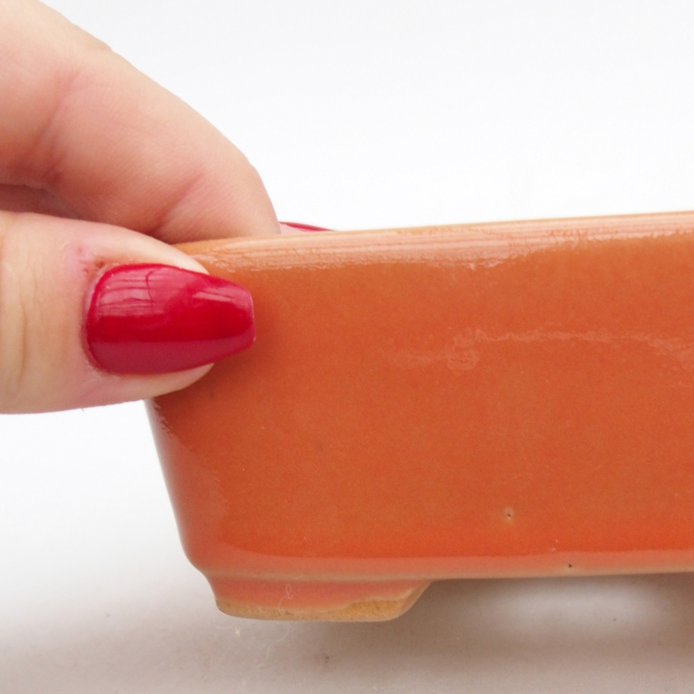 kerámia bonsai tál 10,5 x 8,5 x 4 cm, narancssárga