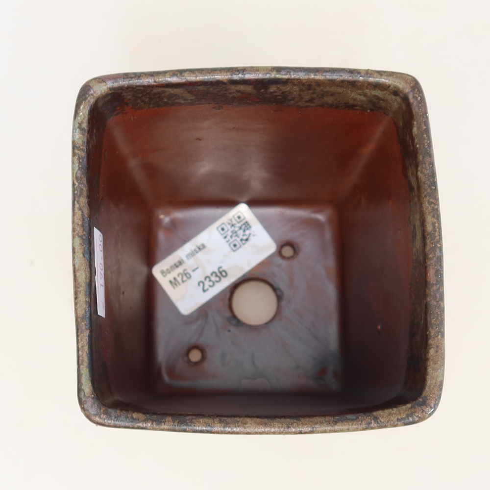 Kerámia bonsai tál, 9 x 9 x 11,5 cm, barna színű