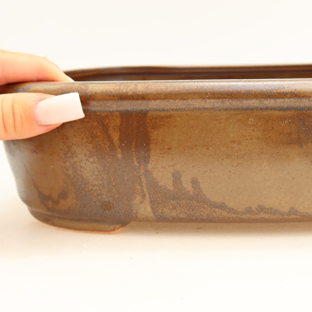 kerámia bonsai tál 31,5 x 24 x 8 cm, barna